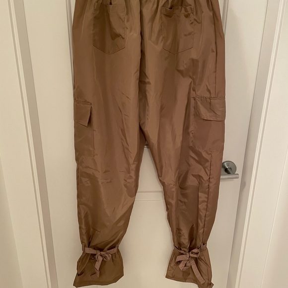 Size 12 Pretty Little Thing Shell Tie Ankle Cargo Joggers in stone - Picture 7 of 7